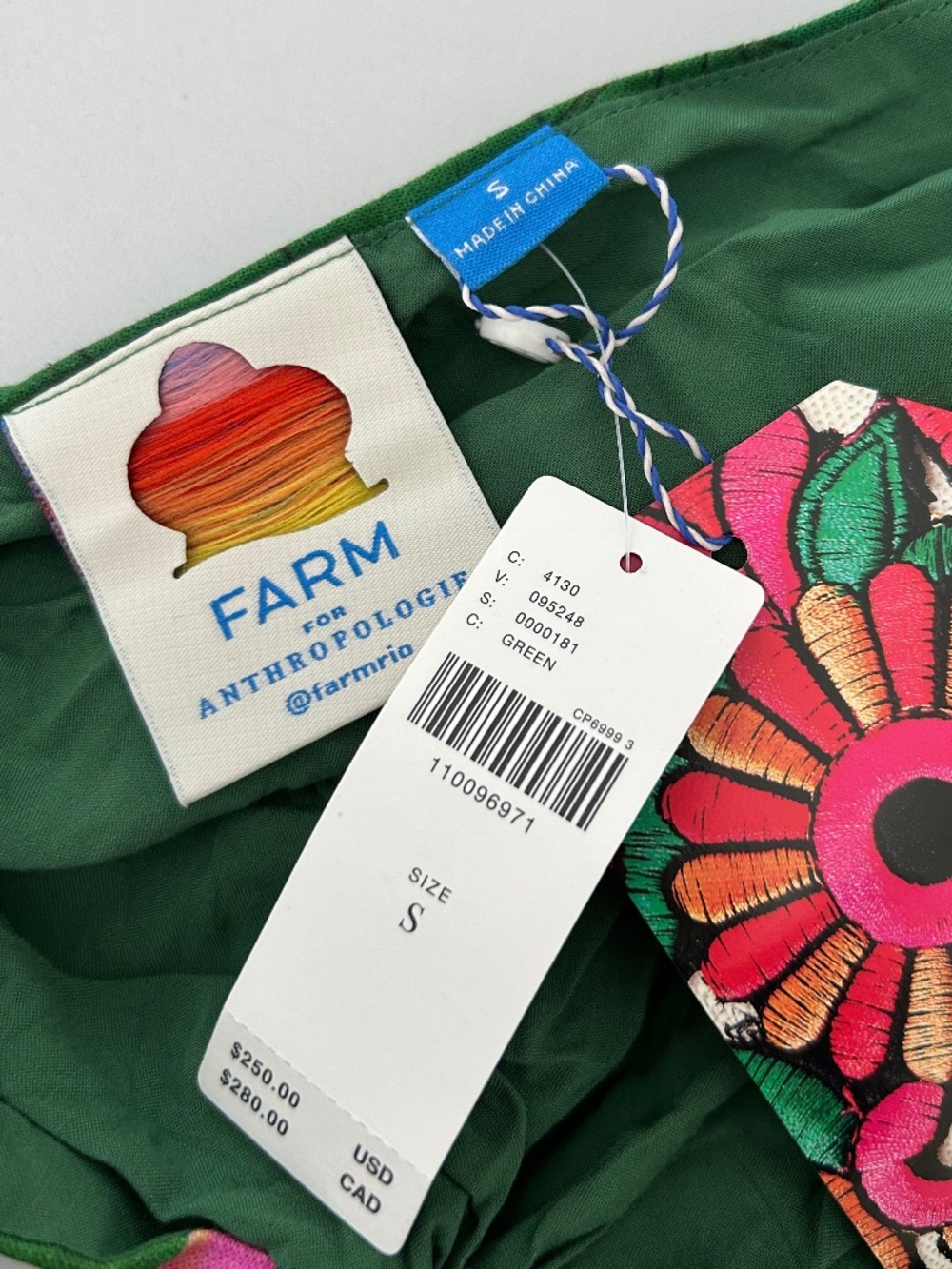 Farm Rio floral green and pink tropical dress - Picture 4 of 4